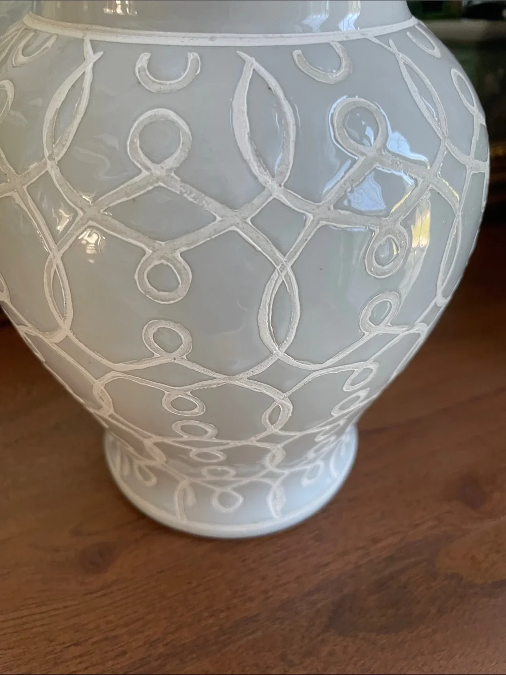 Ginger jar home decor, Robbins, and blue 12 inches high